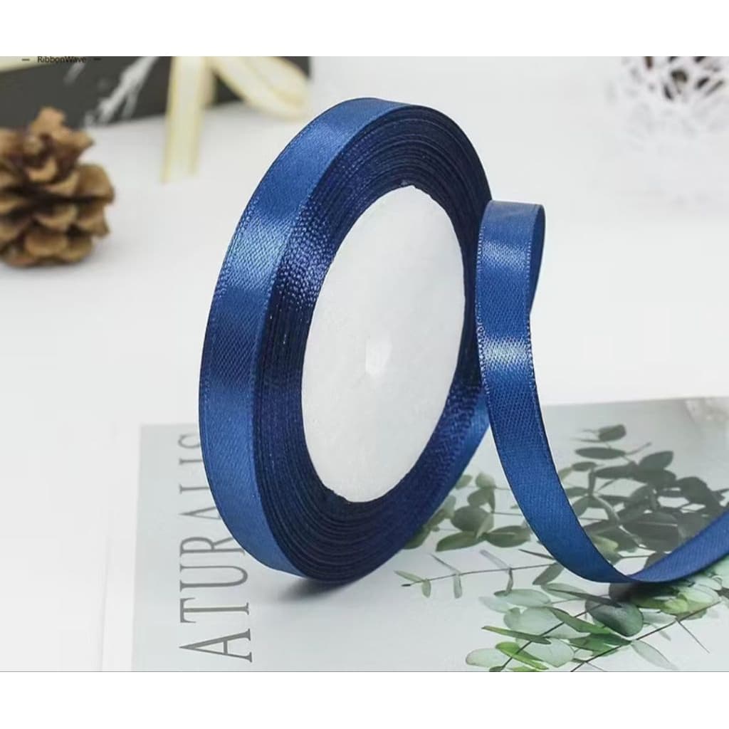 ริบบิ้นผ้า ขนาด 10mm.(1ซม.) #สีน้ำเงินเข้ม - รูปที่ 1