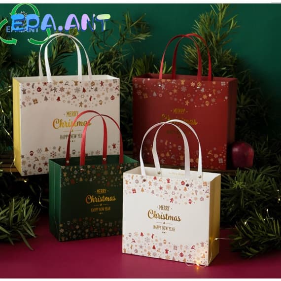 EPA?ถุงของขวัญคริสมาส ถุงกระดาษชอปปิ้งคริสมาสChristmas Day ถุงกระดาษมี3สี สีทอง,สีเขียว,สีแดง - รูปที่ 1