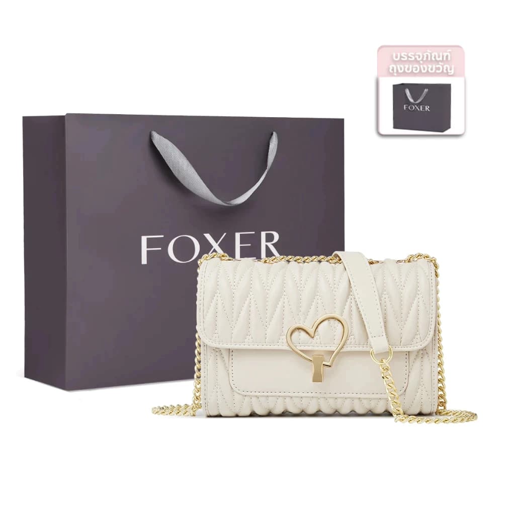 FOXER กระเป๋าสะพายข้างหนังคลาสสิก กระเป๋าสะพายไหล่คุณภาพสูง ความจุขนาดใหญ่ - รูปที่ 1